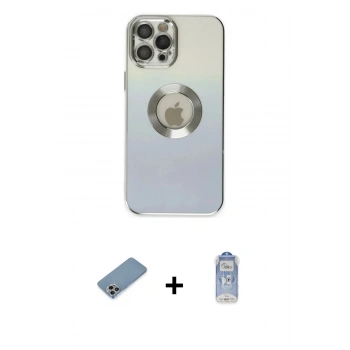 MARSİLYAN™- iPhone 12 Pro Max Kılıf Kutup Yansıma Özel Seri - Siyah Joko Magic 5D Cam + Shine Kamera Lens Koruma Cam - GI