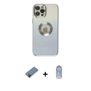 MARSİLYAN™- iPhone 12 Pro Max Kılıf Kutup Yansıma Özel Seri - Siyah Joko Magic 5D Cam + Shine Kamera Lens Koruma Cam - SH