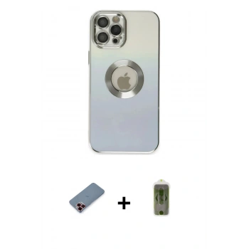 MARSİLYAN™- iPhone 12 Pro Max Kılıf Kutup Yansıma Özel Seri - Siyah Joko Magic 5D Hayalet Cam + Metal Kamera Lens Koruma Cam - KI