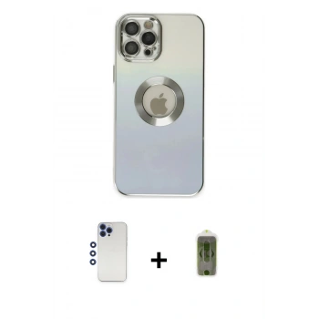 MARSİLYAN™- iPhone 12 Pro Max Kılıf Kutup Yansıma Özel Seri - Siyah Joko Magic 5D Hayalet Cam + Shine Kamera Lens - LT