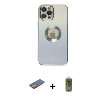 MARSİLYAN™- iPhone 12 Pro Max Kılıf Kutup Yansıma Özel Seri - Siyah Joko Magic 5D Hayalet Cam + Renkli Kamera Lens Koruma Cam - TU