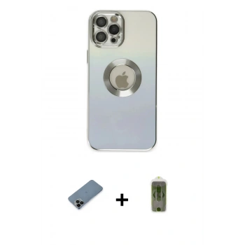 MARSİLYAN™- iPhone 12 Pro Max Kılıf Kutup Yansıma Özel Seri - Siyah Joko Magic 5D Hayalet Cam + Shine Kamera Lens Koruma Cam - SH