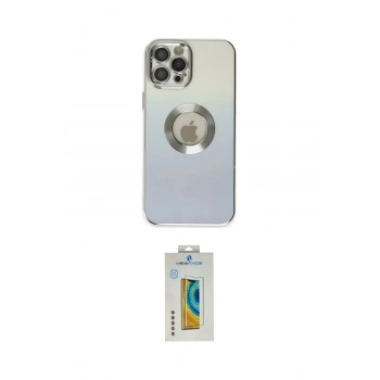 MARSİLYAN™- iPhone 12 Pro Max Kılıf Kutup Yansıma Özel Seri - Siyah Polymer Nano Ekran Koruyucu