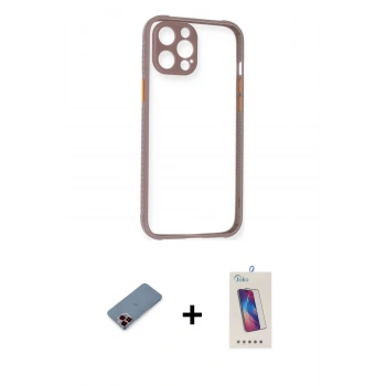 MARSİLYAN™- iPhone 12 Pro Max Kılıf Nova Asil Özel Seri - Siyah Joko 5D Cam + Metal Kamera Lens Koruma Cam - KI