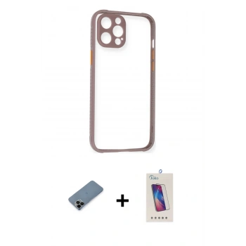 MARSİLYAN™- iPhone 12 Pro Max Kılıf Nova Asil Özel Seri - Siyah Joko 5D Cam + Shine Kamera Lens Koruma Cam - SH