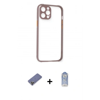 MARSİLYAN™- iPhone 12 Pro Max Kılıf Nova Asil Özel Seri - Siyah Joko Magic 5D Cam + Metal Kamera Lens Koruma Cam - GD