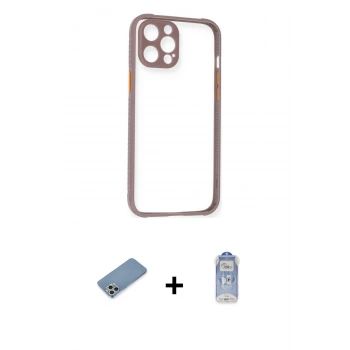 MARSİLYAN™- iPhone 12 Pro Max Kılıf Nova Asil Özel Seri - Siyah Joko Magic 5D Cam + Shine Kamera Lens Koruma Cam - GS