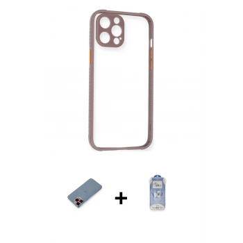 MARSİLYAN™- iPhone 12 Pro Max Kılıf Nova Asil Özel Seri - Siyah Joko Magic 5D Cam + Metal Kamera Lens Koruma Cam - KI