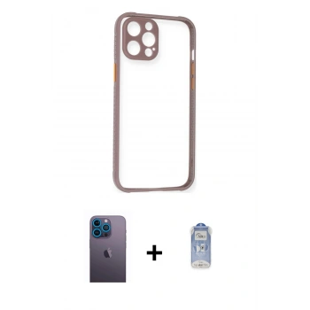 MARSİLYAN™- iPhone 12 Pro Max Kılıf Nova Asil Özel Seri - Siyah Joko Magic 5D Cam + Neon Fosforlu Kamera Lens - MI