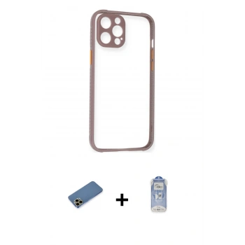 MARSİLYAN™- iPhone 12 Pro Max Kılıf Nova Asil Özel Seri - Siyah Joko Magic 5D Cam + Shine Kamera Lens Koruma Cam - GD