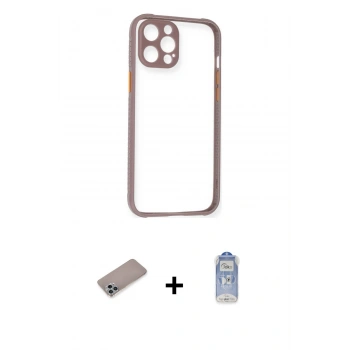 MARSİLYAN™- iPhone 12 Pro Max Kılıf Nova Asil Özel Seri - Siyah Joko Magic 5D Cam + Shine Kamera Lens Koruma Cam - SABE