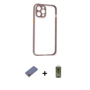 MARSİLYAN™- iPhone 12 Pro Max Kılıf Nova Asil Özel Seri - Siyah Joko Magic 5D Hayalet Cam + Metal Kamera Lens Koruma Cam - GD