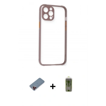 MARSİLYAN™- iPhone 12 Pro Max Kılıf Nova Asil Özel Seri - Siyah Joko Magic 5D Hayalet Cam + Metal Kamera Lens Koruma Cam - KI