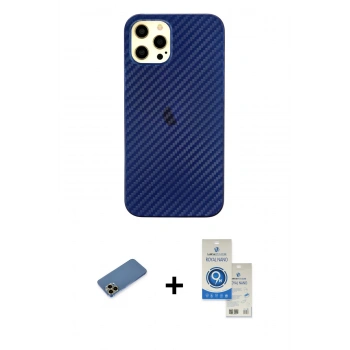 MARSİLYAN™- iPhone 12 Pro Max Kılıf Nova Çizgi - Şeffaf Royal Nano Ekran Koruyucu + Shine Kamera Lens Koruma Cam - GD