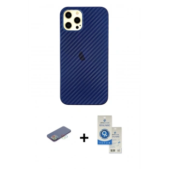 MARSİLYAN™- iPhone 12 Pro Max Kılıf Nova Çizgi - Şeffaf Royal Nano Ekran Koruyucu + Renkli Kamera Lens Koruma Cam - MI