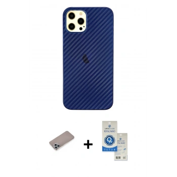 MARSİLYAN™- iPhone 12 Pro Max Kılıf Nova Çizgi - Şeffaf Royal Nano Ekran Koruyucu + Shine Kamera Lens Koruma Cam - SABE