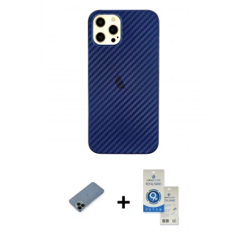 MARSİLYAN™- iPhone 12 Pro Max Kılıf Nova Çizgi - Şeffaf Royal Nano Ekran Koruyucu + Shine Kamera Lens Koruma Cam - SH