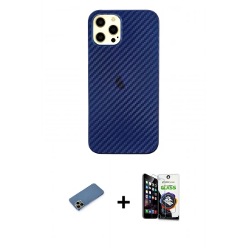 MARSİLYAN™- iPhone 12 Pro Max Kılıf Nova Çizgi - Şeffaf Temperli Cam Ekran Koruyucu + Shine Kamera Lens Koruma Cam - GD