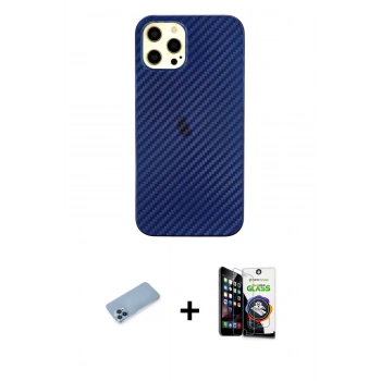 MARSİLYAN™- iPhone 12 Pro Max Kılıf Nova Çizgi - Şeffaf Temperli Cam Ekran Koruyucu + Shine Kamera Lens Koruma Cam - MI
