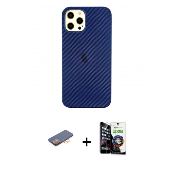 MARSİLYAN™- iPhone 12 Pro Max Kılıf Nova Çizgi - Şeffaf Temperli Cam Ekran Koruyucu + Renkli Kamera Lens Koruma Cam - TU