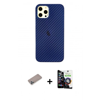 MARSİLYAN™- iPhone 12 Pro Max Kılıf Nova Çizgi - Şeffaf Temperli Cam Ekran Koruyucu + Shine Kamera Lens Koruma Cam - SABE