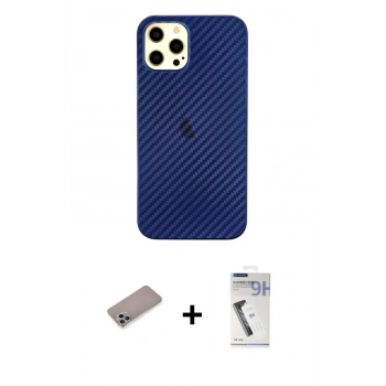 MARSİLYAN™- iPhone 12 Pro Max Kılıf Nova Çizgi - Şeffaf Uv Polymer Nano Ekran Koruyucu + Shine Kamera Lens Koruma Cam - SABE