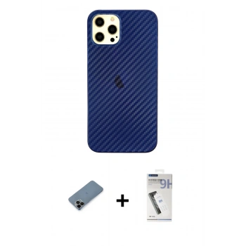 MARSİLYAN™- iPhone 12 Pro Max Kılıf Nova Çizgi - Şeffaf Uv Polymer Nano Ekran Koruyucu + Shine Kamera Lens Koruma Cam - SH