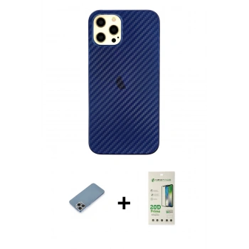 MARSİLYAN™- iPhone 12 Pro Max Kılıf Nova Çizgi - Siyah 20D Premium Cam Ekran Koruyucu + Shine Kamera Lens Koruma Cam - GI