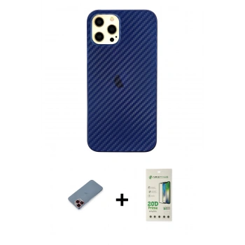 MARSİLYAN™- iPhone 12 Pro Max Kılıf Nova Çizgi - Siyah 20D Premium Cam Ekran Koruyucu + Metal Kamera Lens Koruma Cam - KI