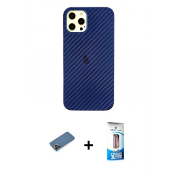 MARSİLYAN™- iPhone 12 Pro Max Kılıf Nova Çizgi - Siyah 5D Eko Cam Ekran Koruyucu + Shine Kamera Lens Koruma Cam - GD