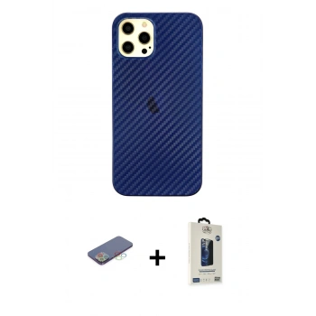 MARSİLYAN™- iPhone 12 Pro Max Kılıf Nova Çizgi - Siyah Bilvis Hayalet Cam Ekran Koruyucu + Renkli Kamera Lens Koruma Cam - MI