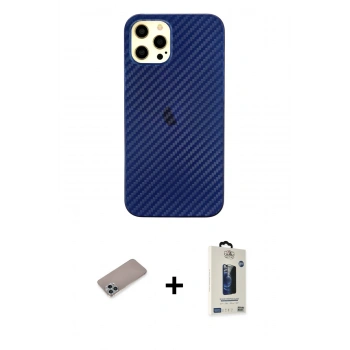 MARSİLYAN™- iPhone 12 Pro Max Kılıf Nova Çizgi - Siyah Bilvis Hayalet Cam Ekran Koruyucu + Shine Kamera Lens Koruma Cam - SABE