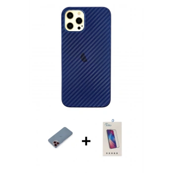 MARSİLYAN™- iPhone 12 Pro Max Kılıf Nova Çizgi - Siyah Joko 5D Cam + Metal Kamera Lens Koruma Cam - KI