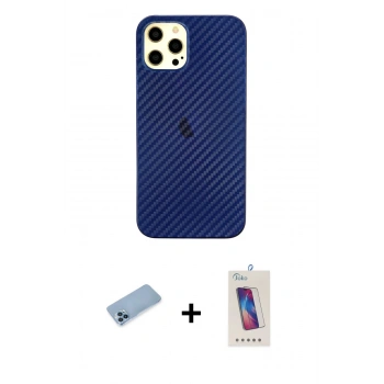 MARSİLYAN™- iPhone 12 Pro Max Kılıf Nova Çizgi - Siyah Joko 5D Cam + Shine Kamera Lens Koruma Cam - MI