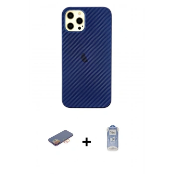 MARSİLYAN™- iPhone 12 Pro Max Kılıf Nova Çizgi - Siyah Joko Magic 5D Cam + Renkli Kamera Lens Koruma Cam - TU