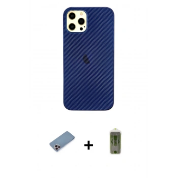 MARSİLYAN™- iPhone 12 Pro Max Kılıf Nova Çizgi - Siyah Joko Magic 5D Hayalet Cam + Shine Kamera Lens Koruma Cam - PE