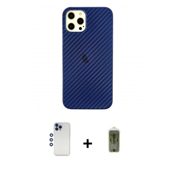 MARSİLYAN™- iPhone 12 Pro Max Kılıf Nova Çizgi - Siyah Joko Magic 5D Hayalet Cam + Shine Kamera Lens - LT