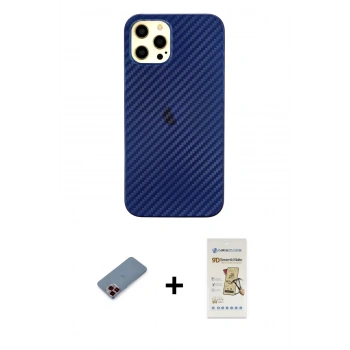 MARSİLYAN™- iPhone 12 Pro Max Kılıf Nova Çizgi - Siyah Mat Seramik Nano Ekran Koruyucu + Metal Kamera Lens Koruma Cam - KI