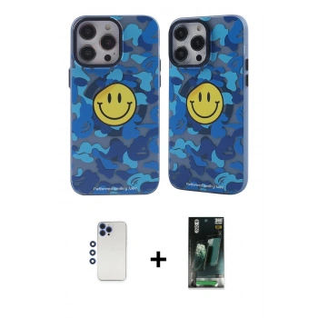 MARSİLYAN™- iPhone 12 Pro Max Kılıf Nova Doku Koleksiyonu - Şeffaf 360 Full Body Arka Koruyucu + Shine Kamera Lens - LT