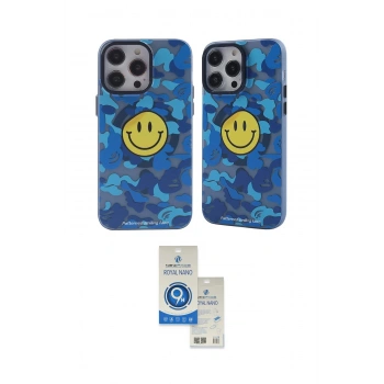 MARSİLYAN™- iPhone 12 Pro Max Kılıf Nova Doku Koleksiyonu - Şeffaf Royal Nano Ekran Koruyucu