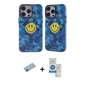 MARSİLYAN™- iPhone 12 Pro Max Kılıf Nova Doku Koleksiyonu - Şeffaf Royal Nano Ekran Koruyucu + Shine Kamera Lens Koruma Cam - MI