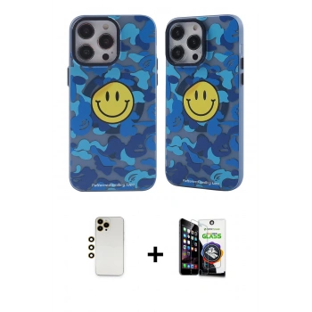 MARSİLYAN™- iPhone 12 Pro Max Kılıf Nova Doku Koleksiyonu - Şeffaf Temperli Cam Ekran Koruyucu + Shine Kamera Lens - GD