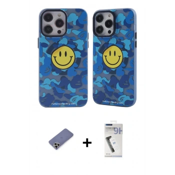 MARSİLYAN™- iPhone 12 Pro Max Kılıf Nova Doku Koleksiyonu - Şeffaf Uv Polymer Nano Ekran Koruyucu + Metal Kamera Lens Koruma Cam - GD