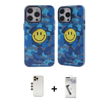 MARSİLYAN™- iPhone 12 Pro Max Kılıf Nova Doku Koleksiyonu - Şeffaf Uv Polymer Nano Ekran Koruyucu + Shine Kamera Lens - GD