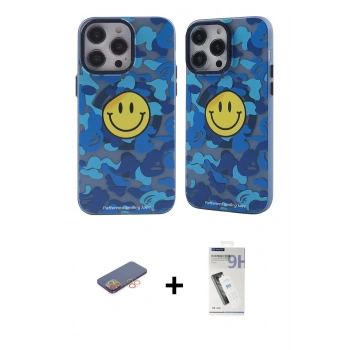 MARSİLYAN™- iPhone 12 Pro Max Kılıf Nova Doku Koleksiyonu - Şeffaf Uv Polymer Nano Ekran Koruyucu + Renkli Kamera Lens Koruma Cam - TU