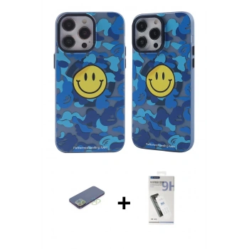 MARSİLYAN™- iPhone 12 Pro Max Kılıf Nova Doku Koleksiyonu - Şeffaf Uv Polymer Nano Ekran Koruyucu + Renkli Kamera Lens Koruma Cam - YL