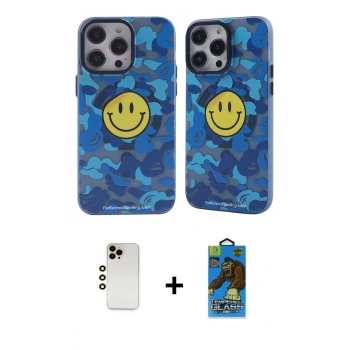 MARSİLYAN™- iPhone 12 Pro Max Kılıf Nova Doku Koleksiyonu - Siyah 18D Cam Ekran Koruyucu + Shine Kamera Lens - GD