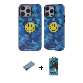 MARSİLYAN™- iPhone 12 Pro Max Kılıf Nova Doku Koleksiyonu - Siyah 18D Cam Ekran Koruyucu + Shine Kamera Lens Koruma Cam - GS