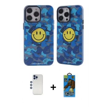 MARSİLYAN™- iPhone 12 Pro Max Kılıf Nova Doku Koleksiyonu - Siyah 18D Cam Ekran Koruyucu + Shine Kamera Lens - LT