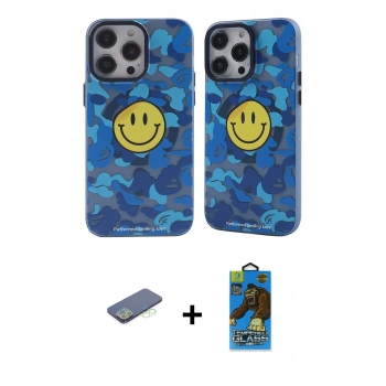 MARSİLYAN™- iPhone 12 Pro Max Kılıf Nova Doku Koleksiyonu - Siyah 18D Cam Ekran Koruyucu + Renkli Kamera Lens Koruma Cam - YL